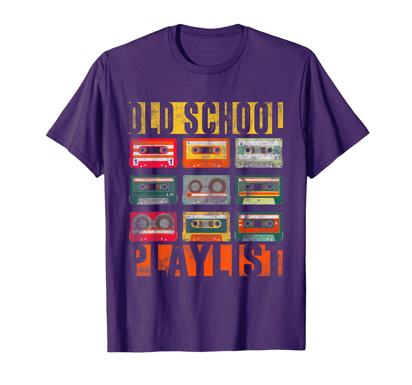 Old School Playlist Shirt Retro 80s 90s Cassette Tape Music T-Shirt