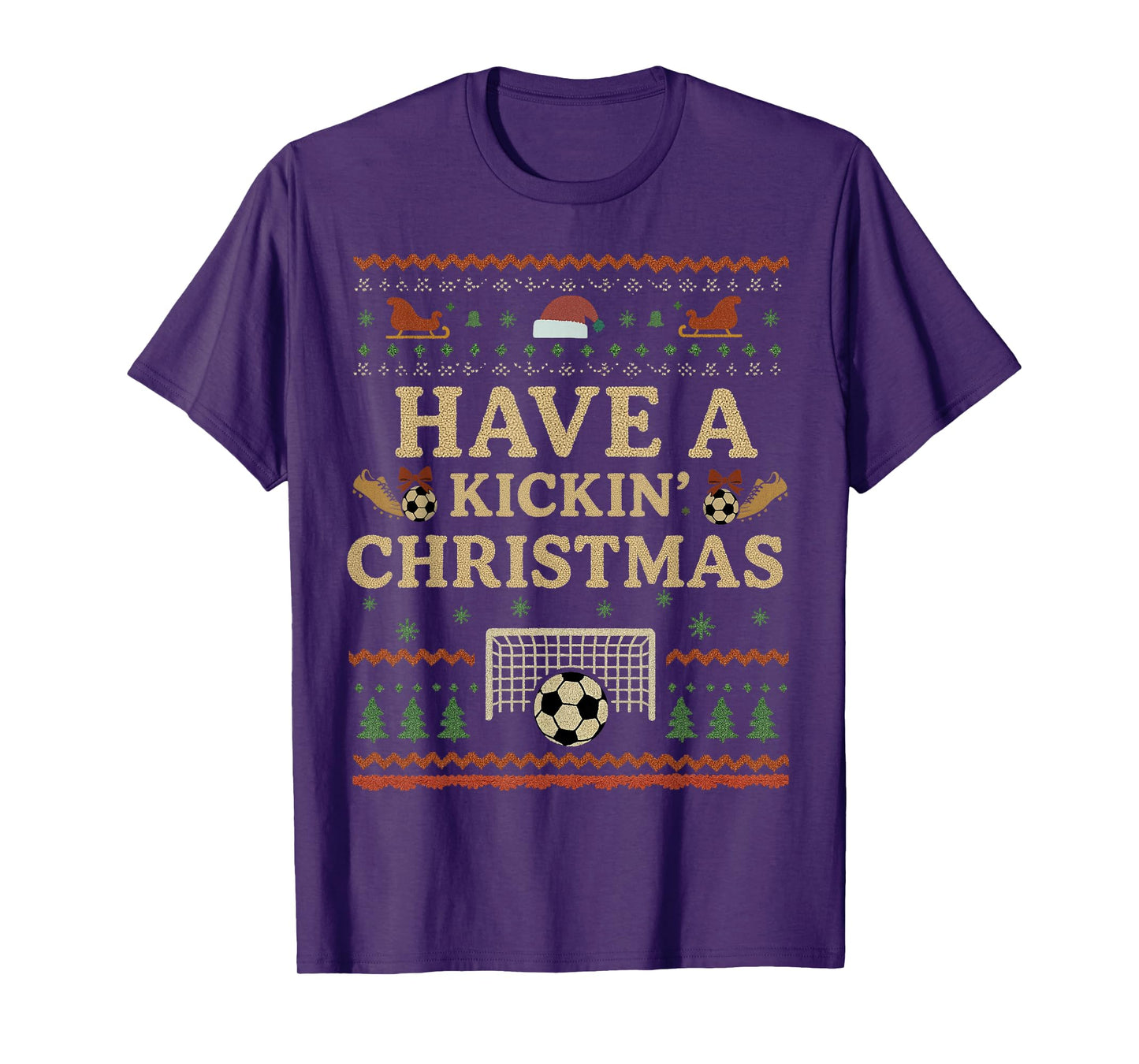 Have a Kickin' Christmas Soccer Vintage Funny Xmas Holiday T-Shirt
