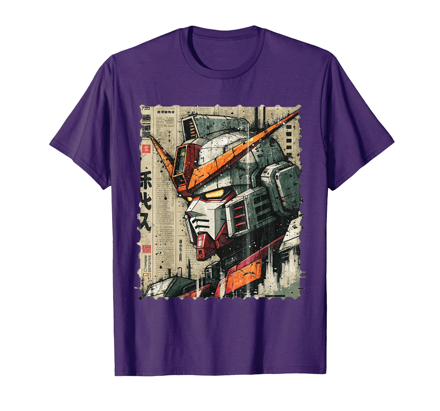 Japanese Mecha Robot Head Vintage Anime Art Mens Boys Kids T-Shirt