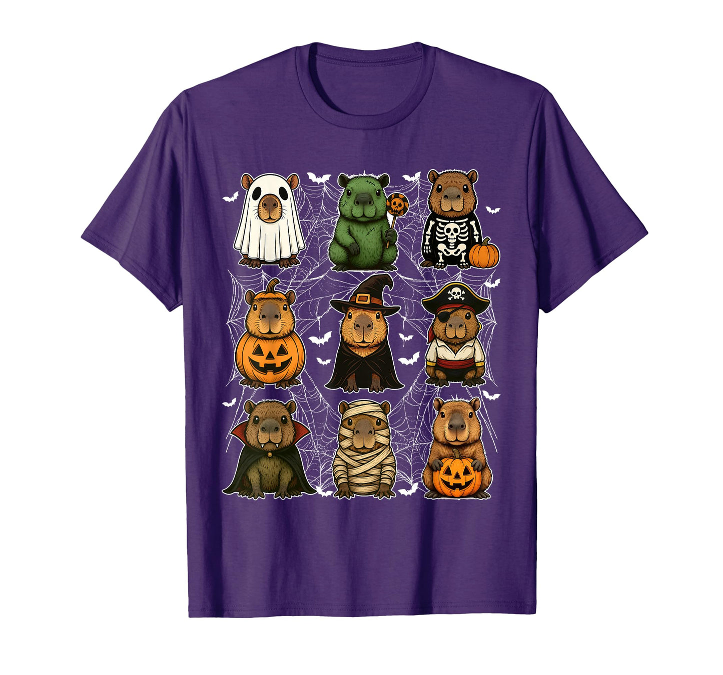 Funny Halloween Capybara Ghost Witch Pumpkin Pirate Spooky T-Shirt