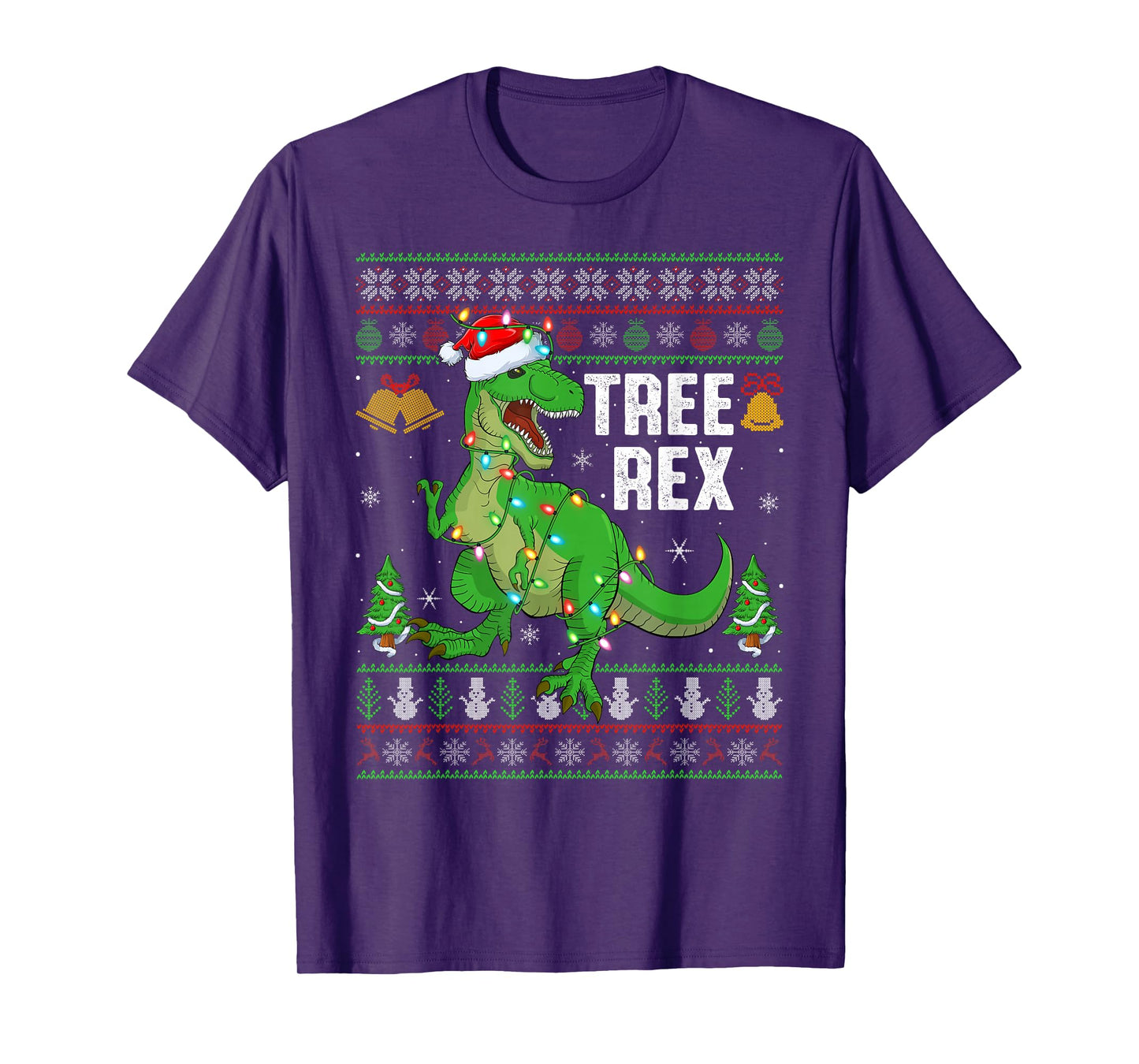 Tree Rex Dinosaur Christmas Lights Ugly Sweaters Xmas T-Shirt