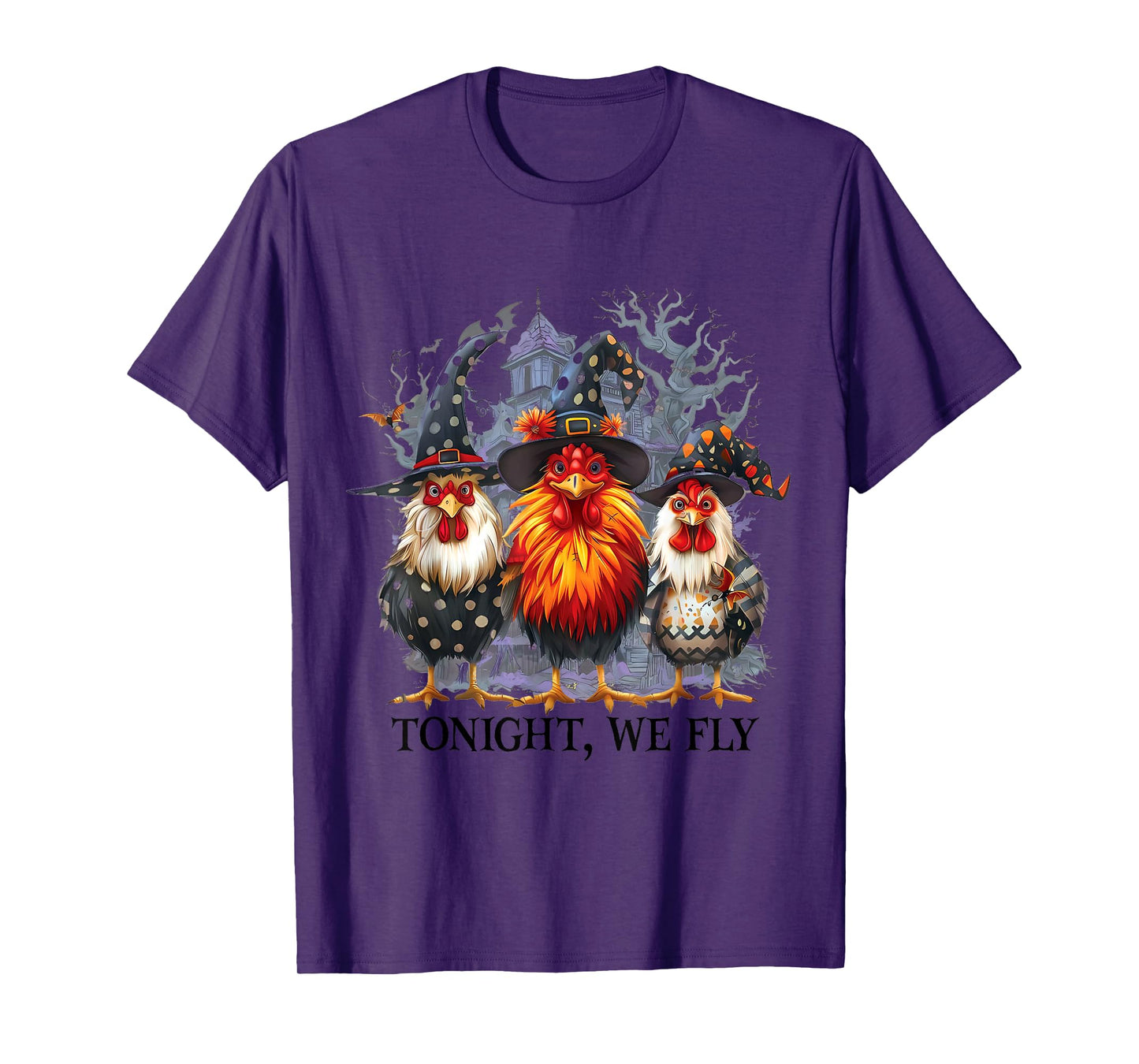 Tonight We Fly Funny Chicken Spooky Season Farm Halloween T-Shirt