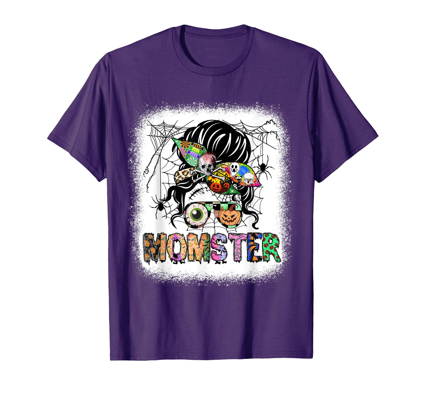 Momster Halloween Custume Messy Hair Bun Monster Momsterlife T-Shirt