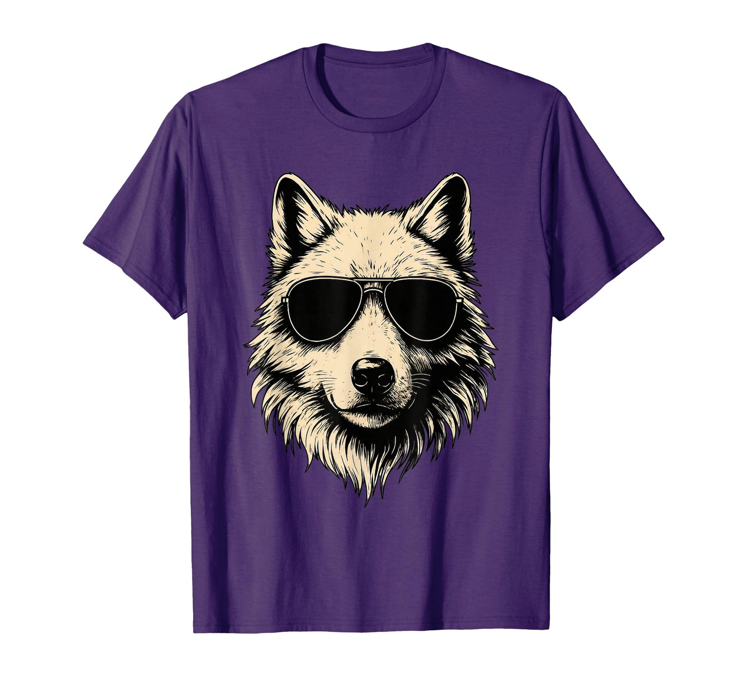 Funny Wolf Wearing Sunglasses Graphic Forest Wildlife T-Shirt