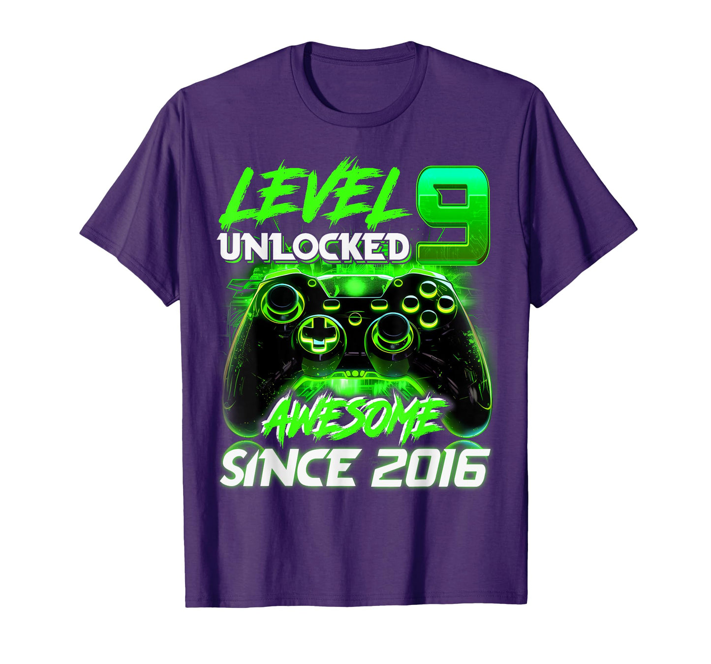 Cool Level 9 Unlocked Awesome Since 2016 9th Birthday Gaming T-Shirt