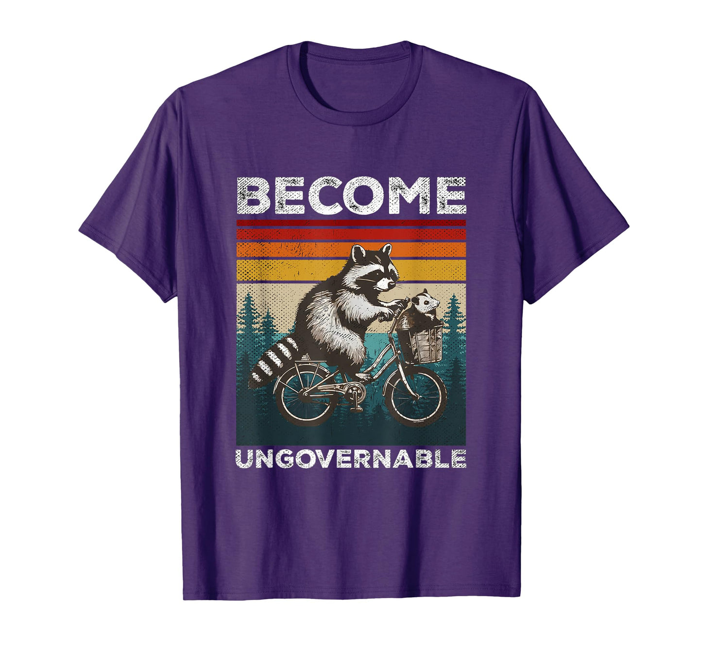 Become Ungovernable Retro Funny Racoon Meme Possum Raccoon T-Shirt