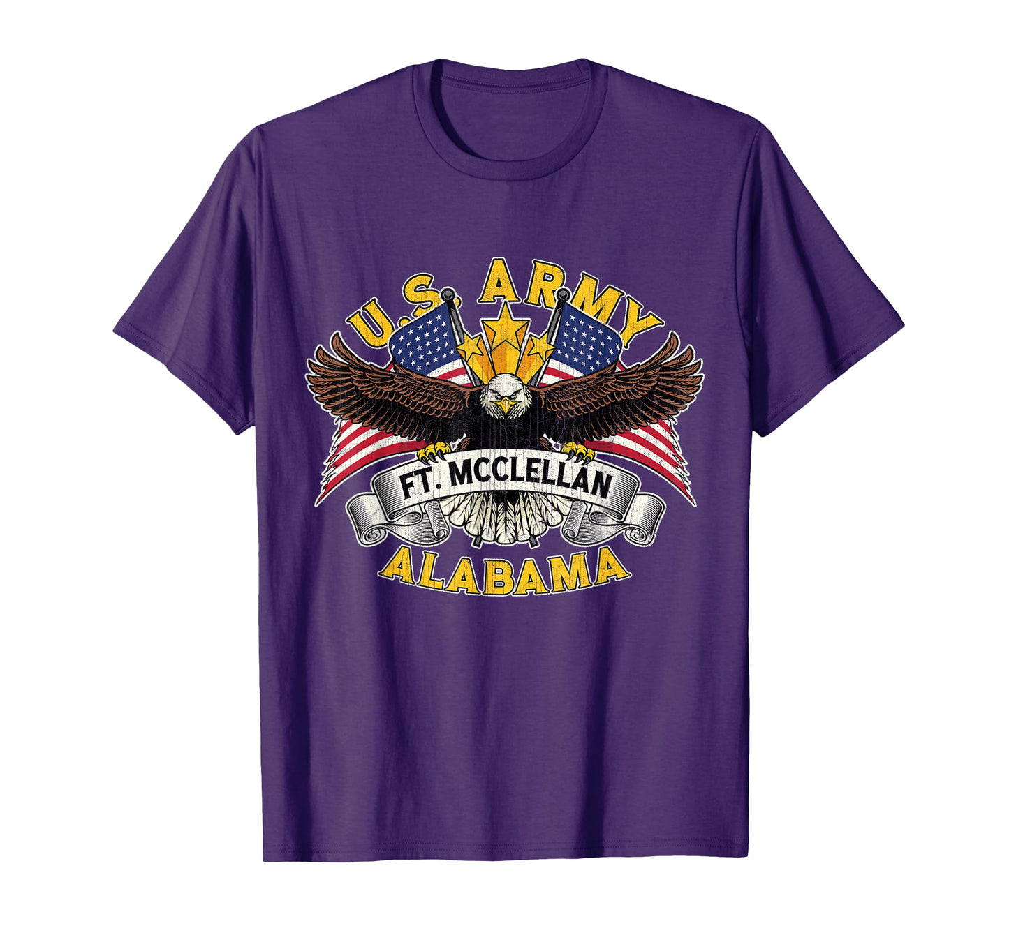 Fort McClellan Alabama AL Vintage Military Base Veterans Day T-Shirt