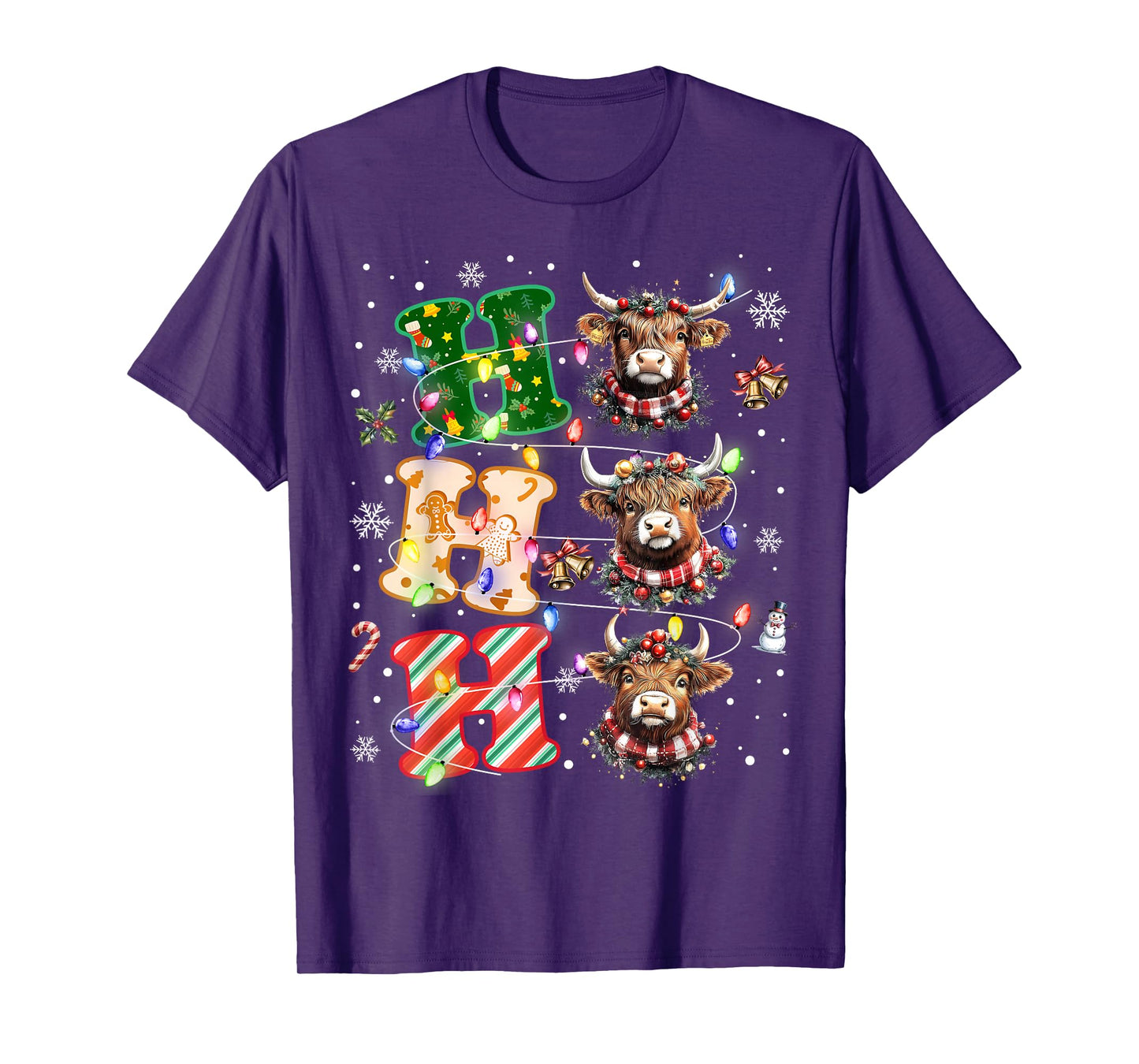 Ho Ho Ho Christmas Holiday Outfits Mooey Little Cow Xmas T-Shirt
