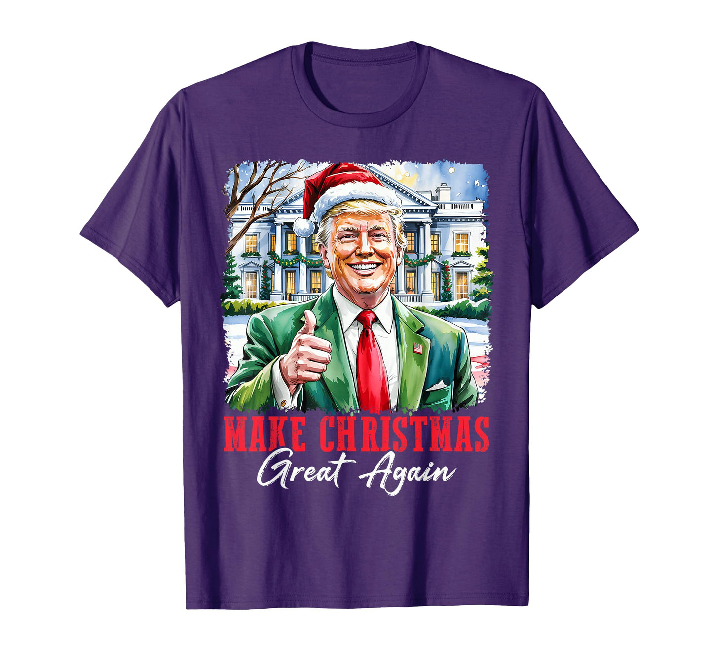 Make Christmas Great Again Xmas Funny Santa Trunp Pajamas T-Shirt