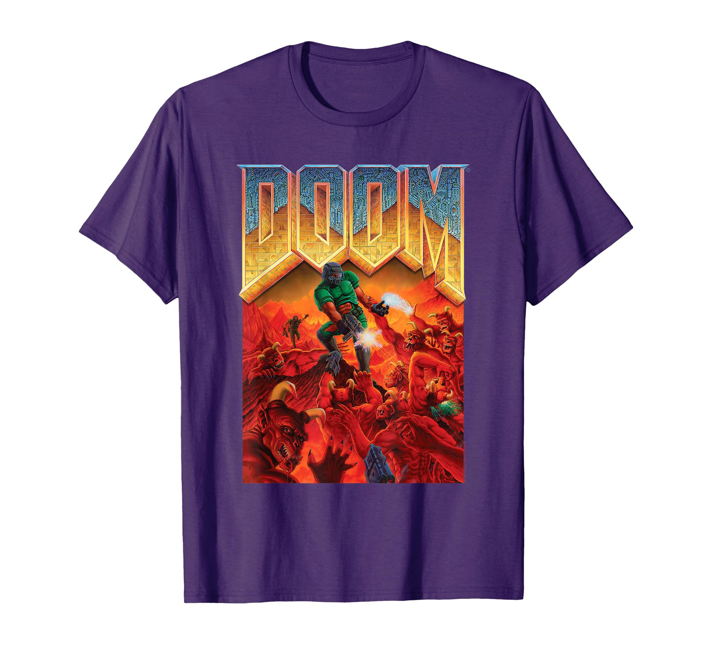 DOOM 1993 Full Color Cover Art Retro Video Game T-Shirt