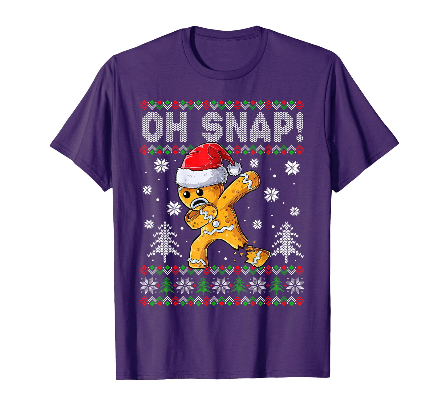 Oh Snap Dabbing Gingerbread Man Nurse Christmas Holiday Ugly T-Shirt