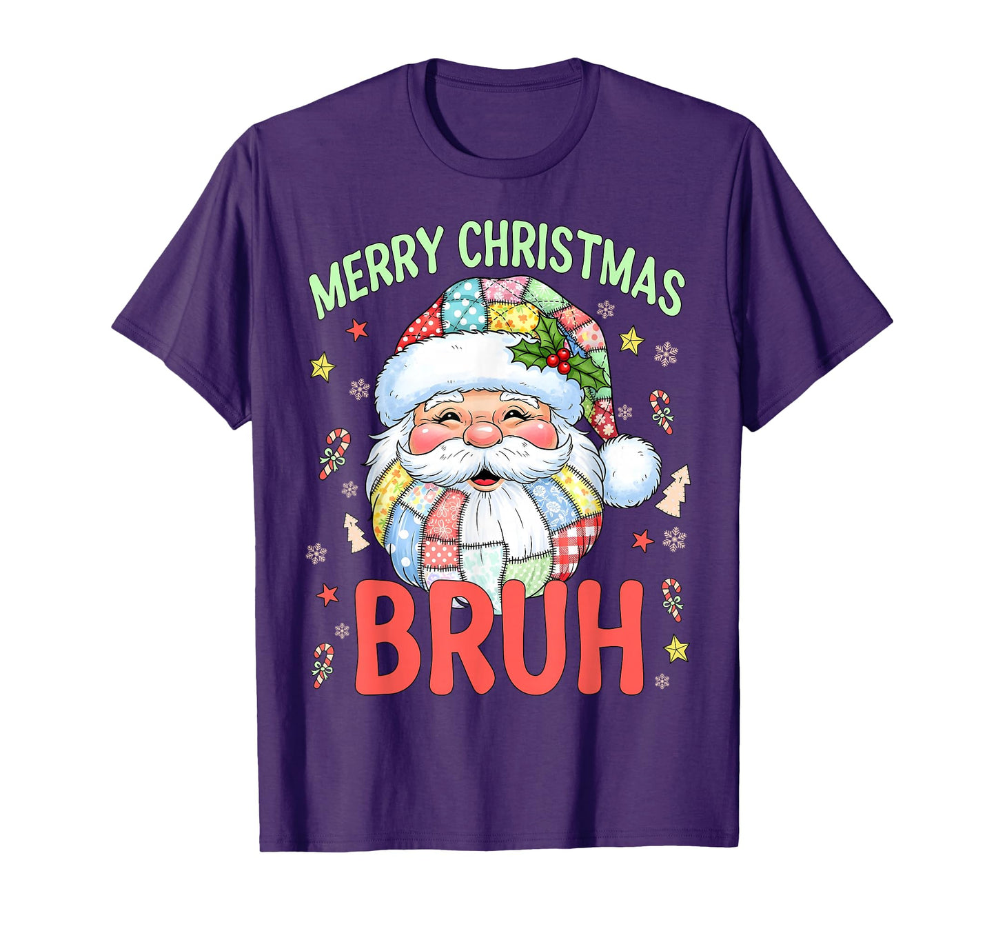 Merry Christmas Bruh Funny Santa Claus Retro Men Women Kids T-Shirt