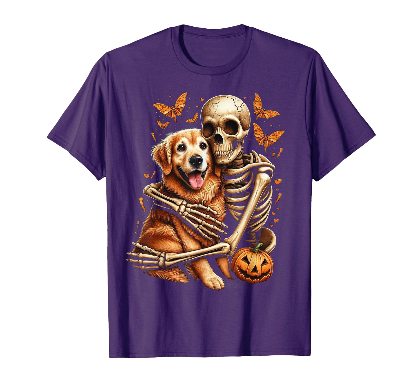 Golden Retriever Dog Costume Spooky Pumpkin Halloween T-Shirt