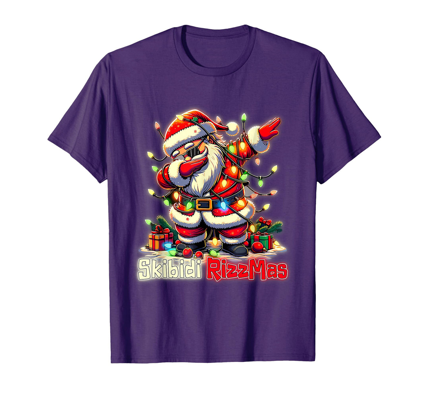 Funny Rizz Santa Claus Dabbing Christmas Skibidi Rizzmas T-Shirt