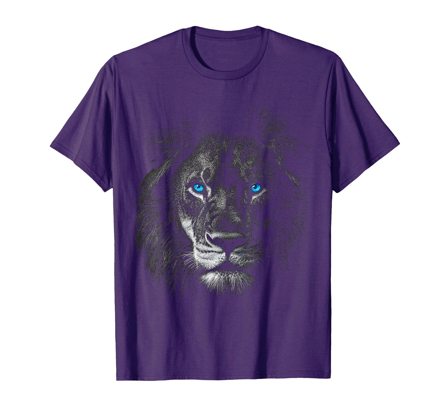 Lion Animal Motif Blue Eyes Artwork Lion T-Shirt
