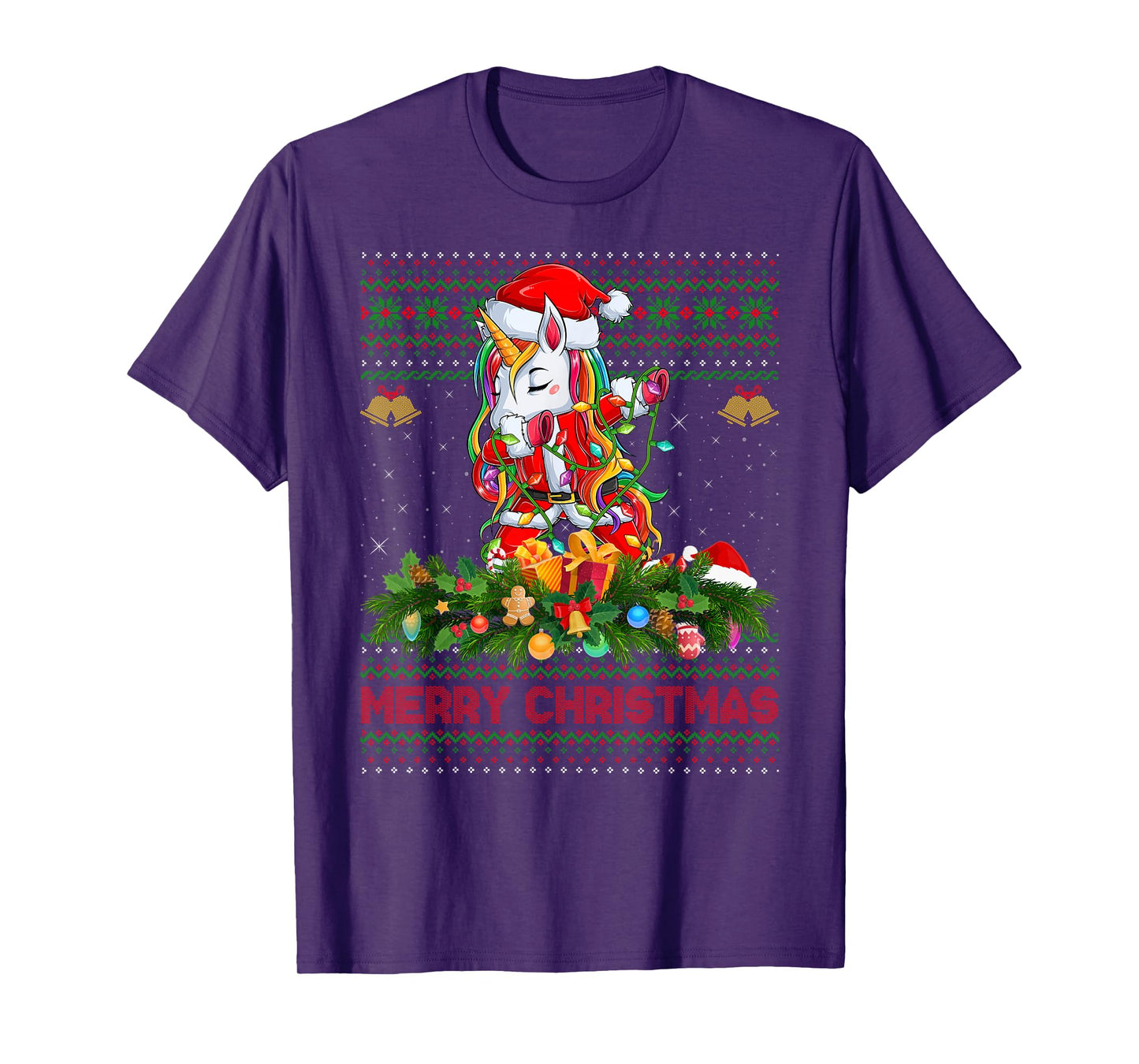 Dabbing Unicorn Ugly Christmas Sweaters Funny Unicorn Xmas T-Shirt