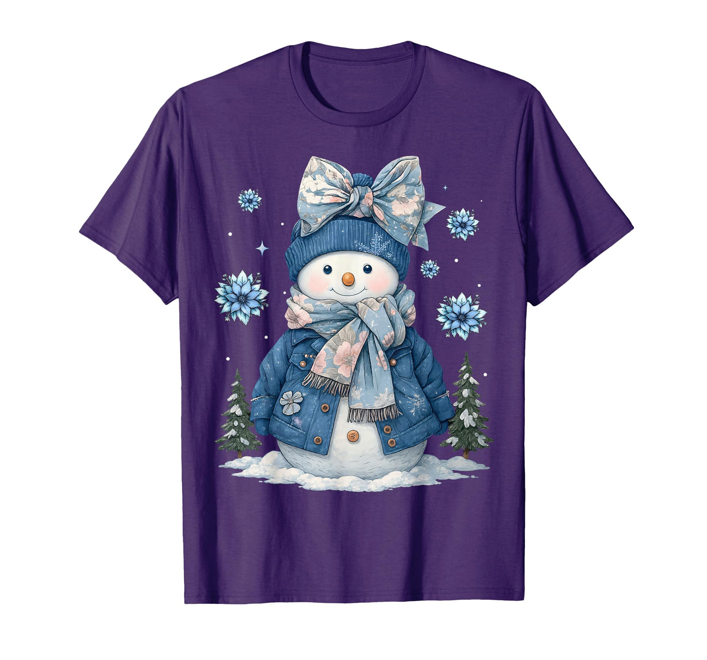 Funny Snowflake Snowman Merry Christmas Xmas Family Holiday T-Shirt