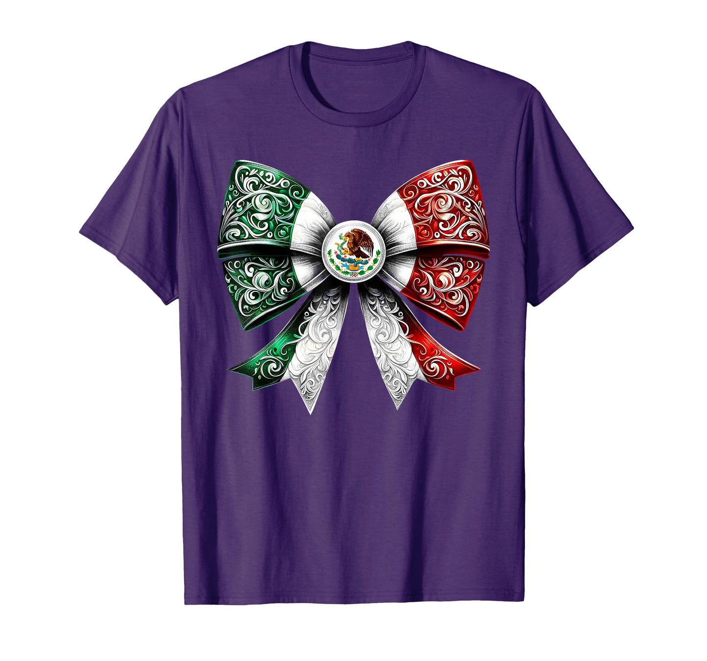 Coquette Ribbon Bow Mexican Flag Festive Latino Pride T-Shirt