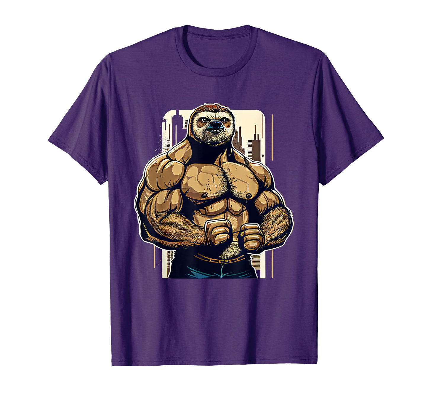 Bodybuilder Sloth Funny Bodybuilding Sloth Fitness Gym T-Shirt