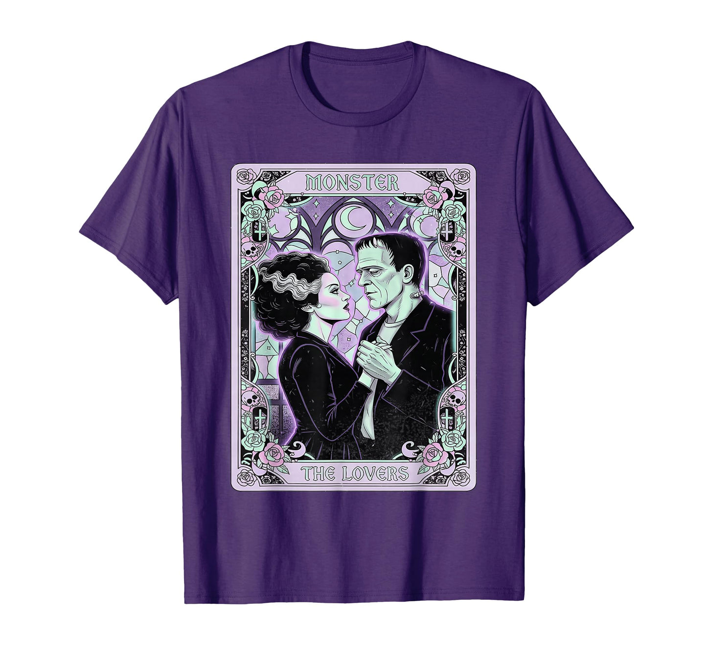 Monster Frankenstein Bride The Lovers Tarot Card Pastel Goth T-Shirt