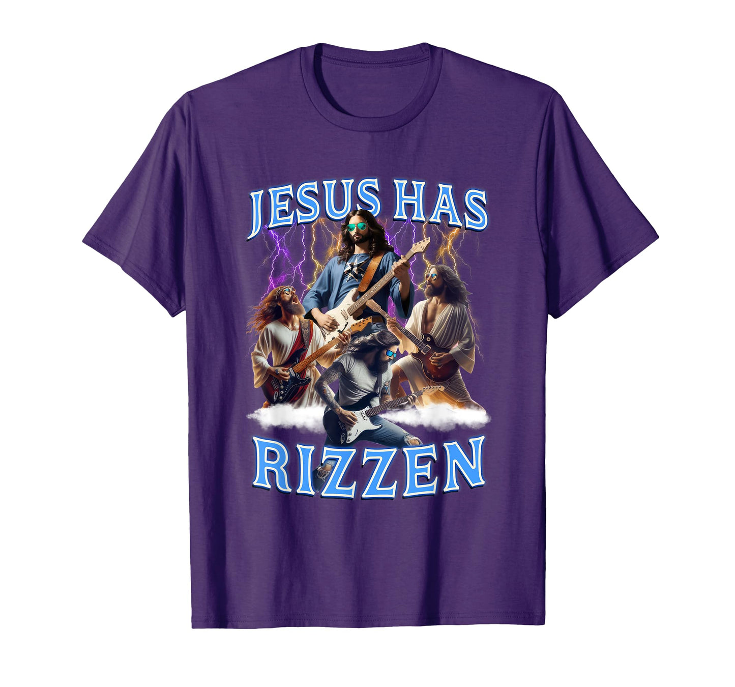 Jesus Has Rizzen Vintage Christian Electric Guitar Jesus Men T-Shirt
