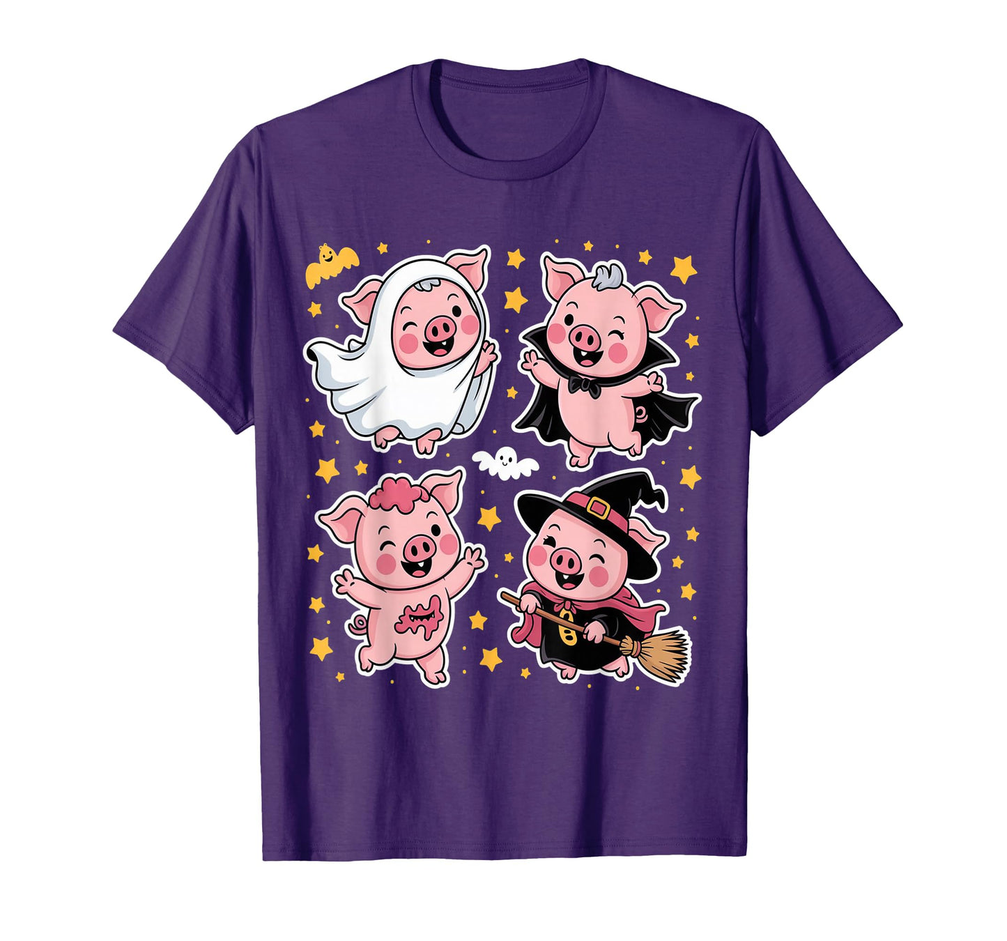 Pig Spooky Witch Boo Zombie Cute Halloween Boys Girls 2025 T-Shirt