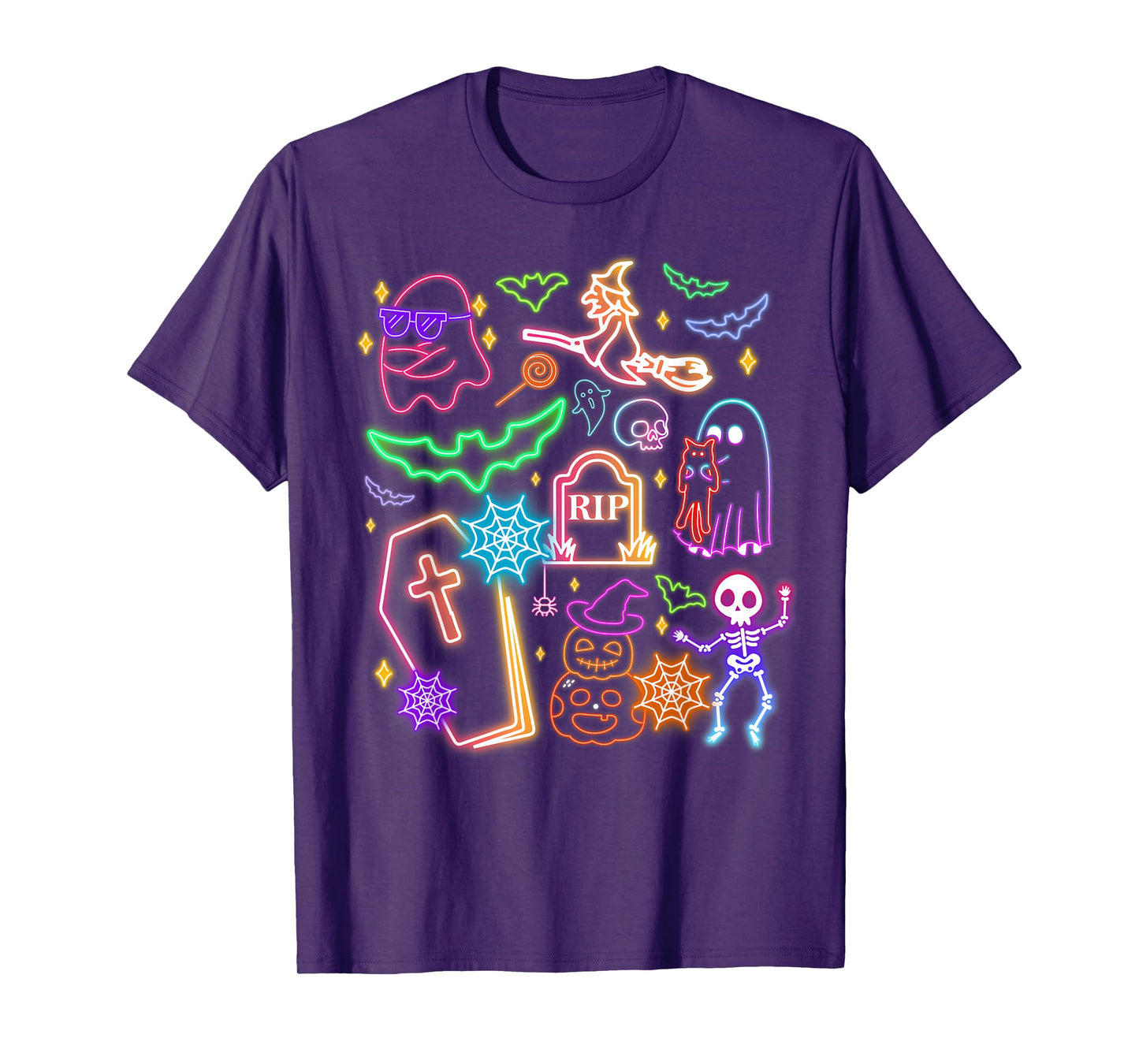 Funny Ghost Witch Skeleton Pumpkin Halloween Men Women Kids T-Shirt
