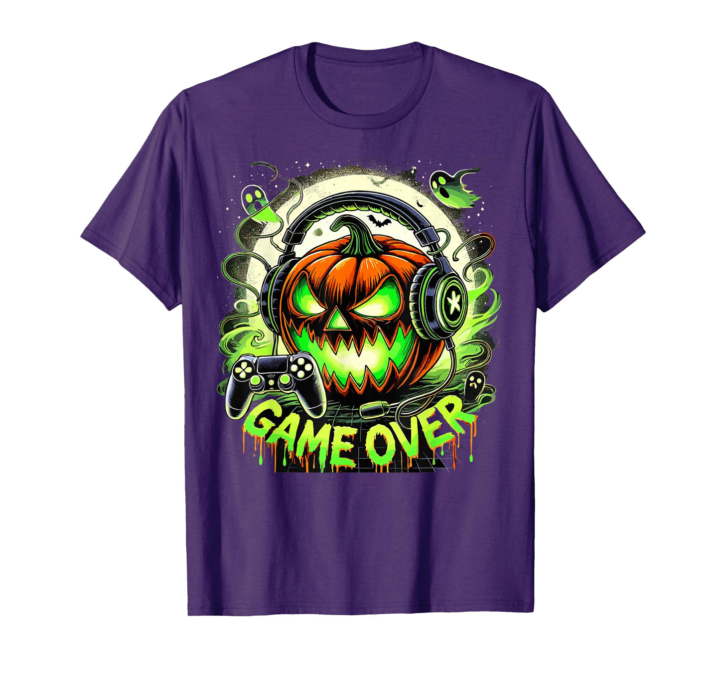 Halloween Jack O Lantern Game Over Gaming Gamer T-Shirt