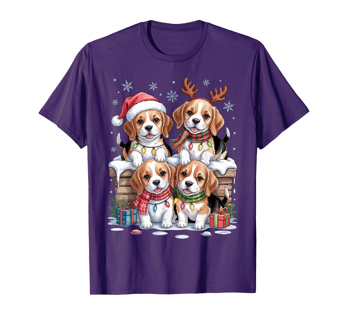 Cute Beagle Christmas Puppies Dog Lover Funny Holiday Pajama T-Shirt