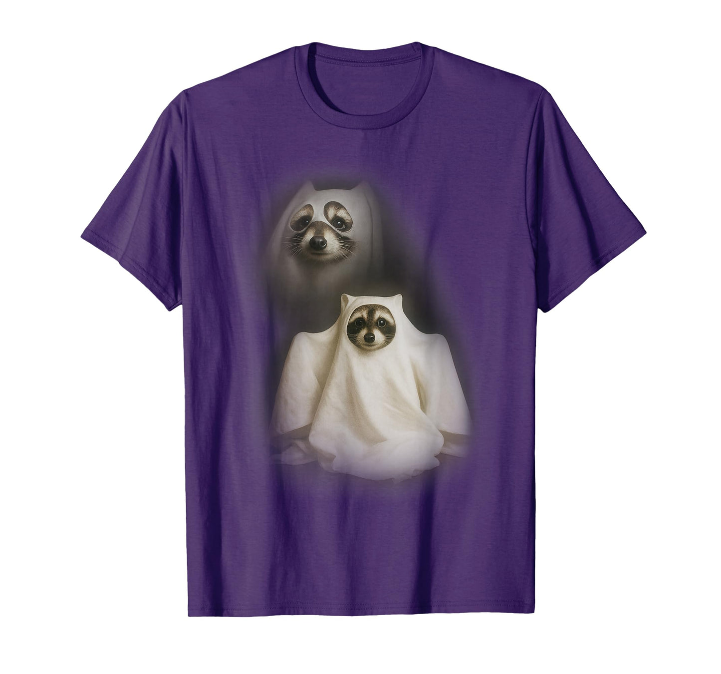 Vintage Ghost Racoon Peekaboo Funny Halloween Meme T-Shirt