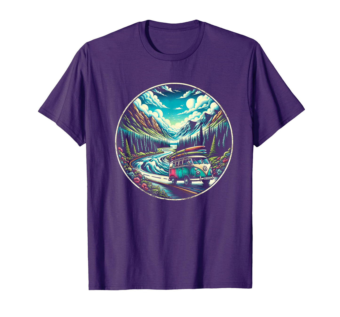 Classic Van Adventure in Scenic Mountains T-Shirt