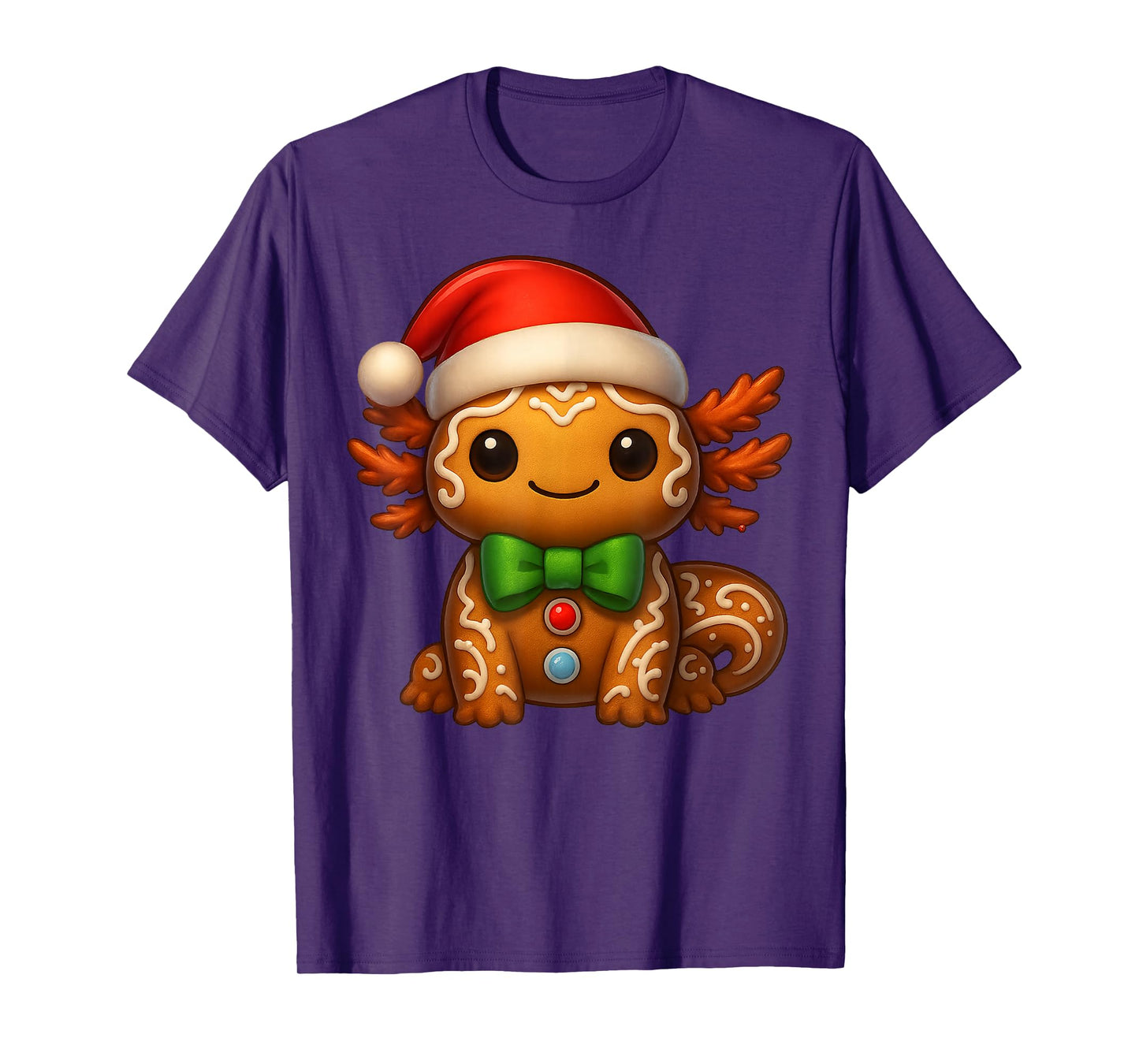 Funny Gingerbread Man Axolotl Christmas Womens Mens Gifts T-Shirt