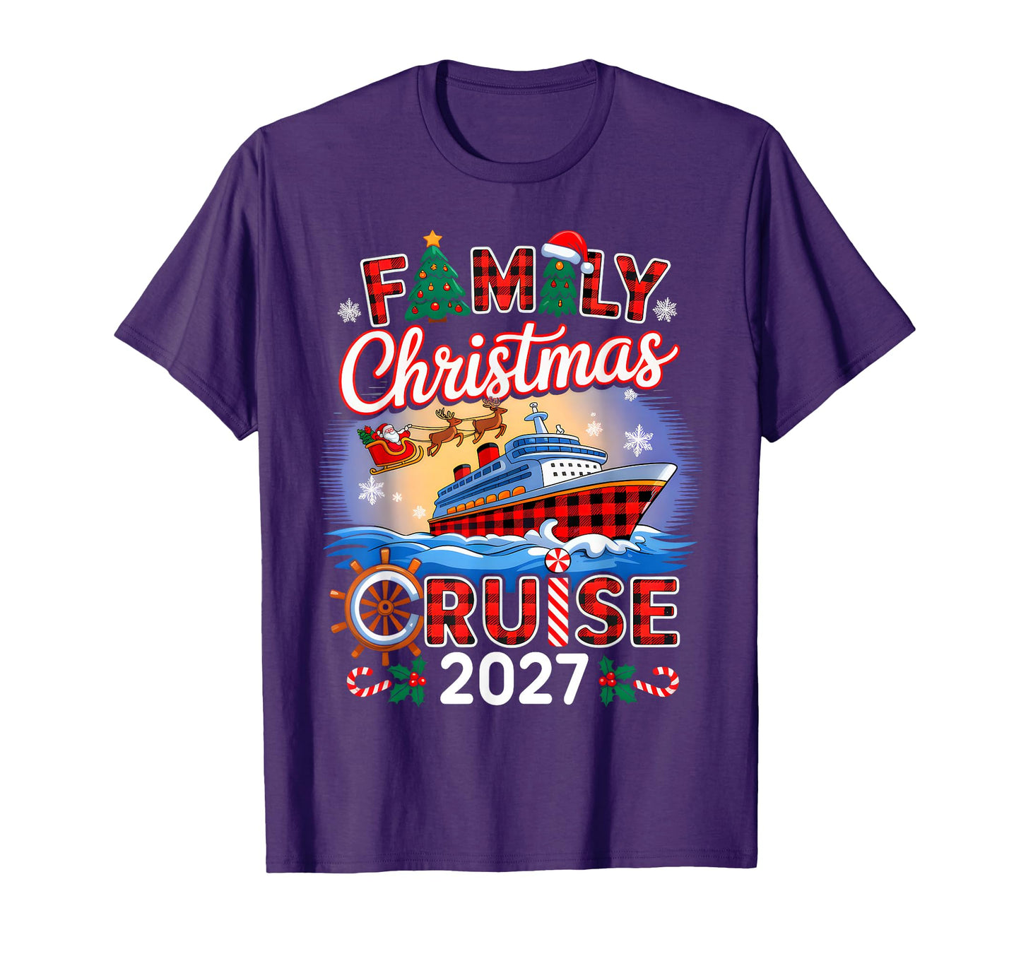 Family Christmas Cruise 2027 Matching Family Cruise Holiday T-Shirt