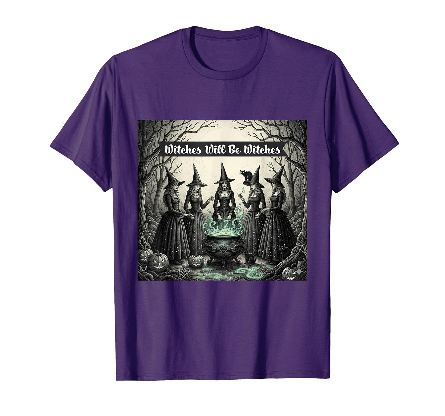 Halloween Witch Women's Tee, Spooky Gothic Design for Women T-Shirt