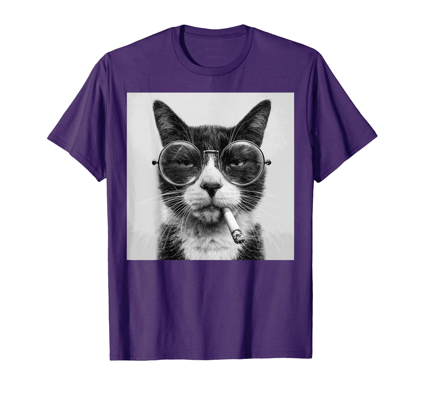 Funny Graphic Cat Smoking Adult Funny T-Shirt