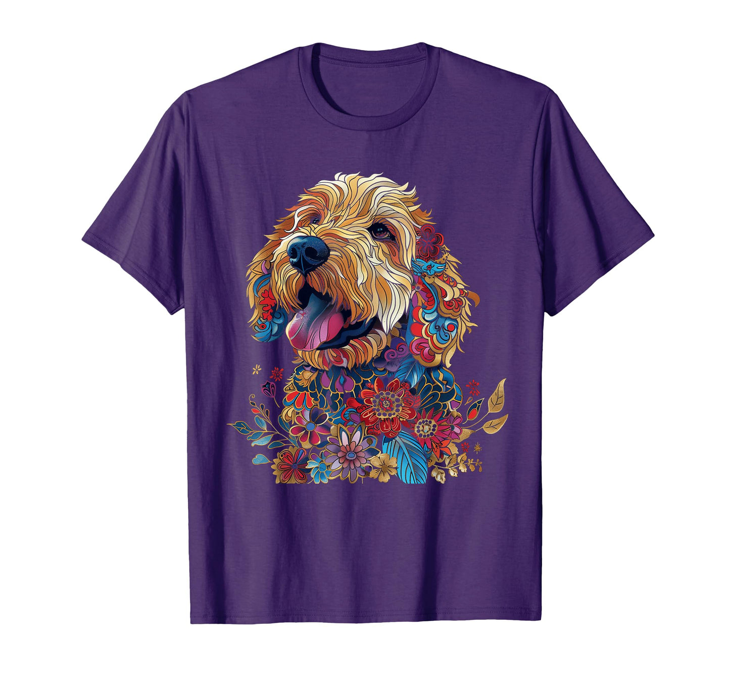 Goldendoodle Dog Lover Vintage Flower Golden Doodle Mom Dad T-Shirt