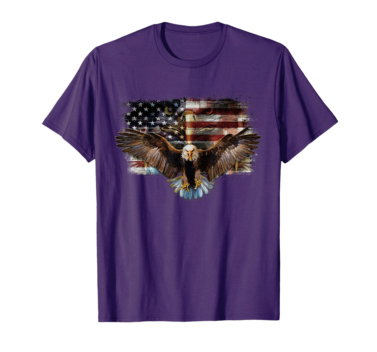 Bald Eagle 4th of July American USA Flag Eagle Patriotic T-Shirt