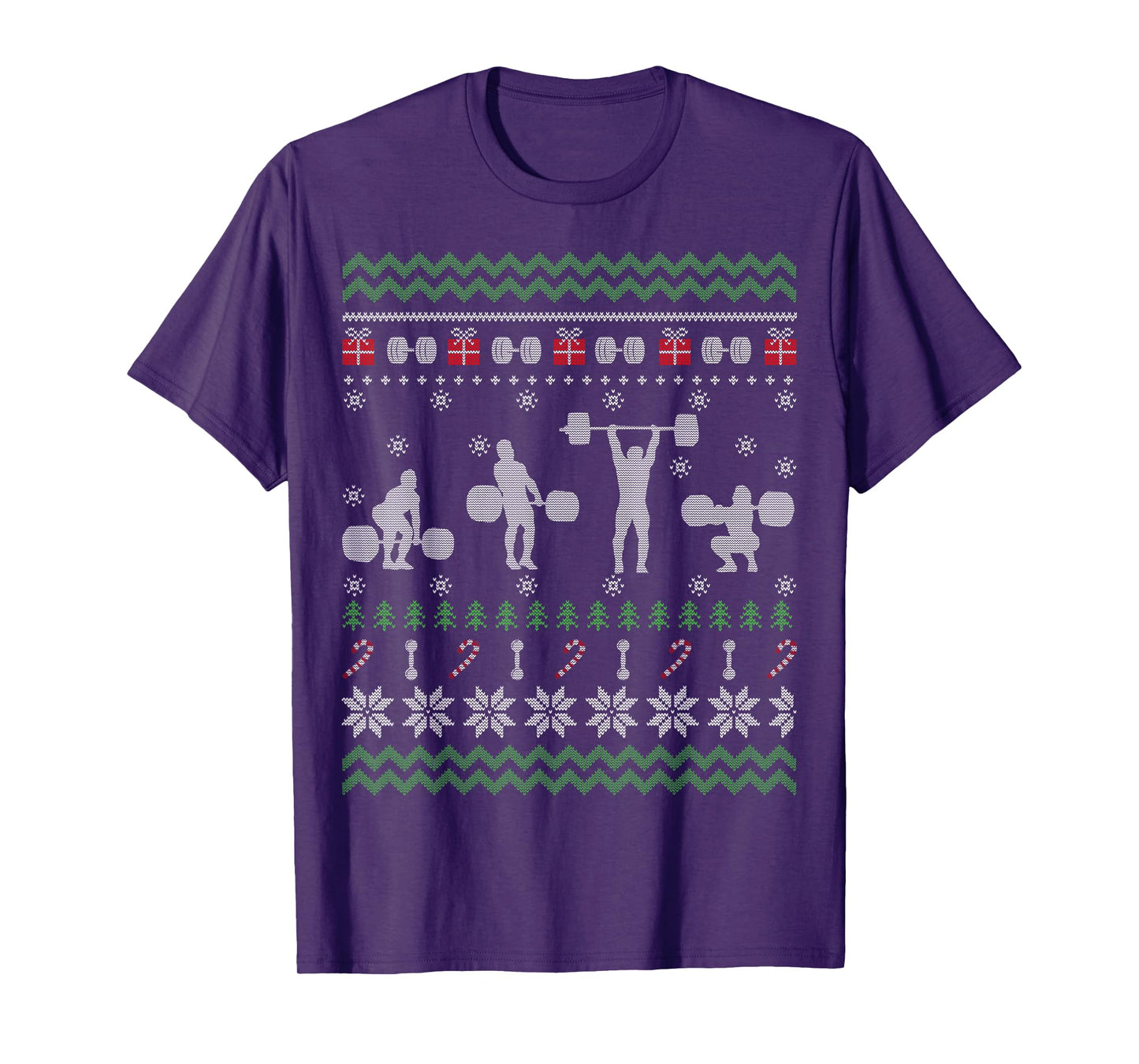 Funny Weightlifting Ugly Christmas Sweater Gift For Men T-Shirt