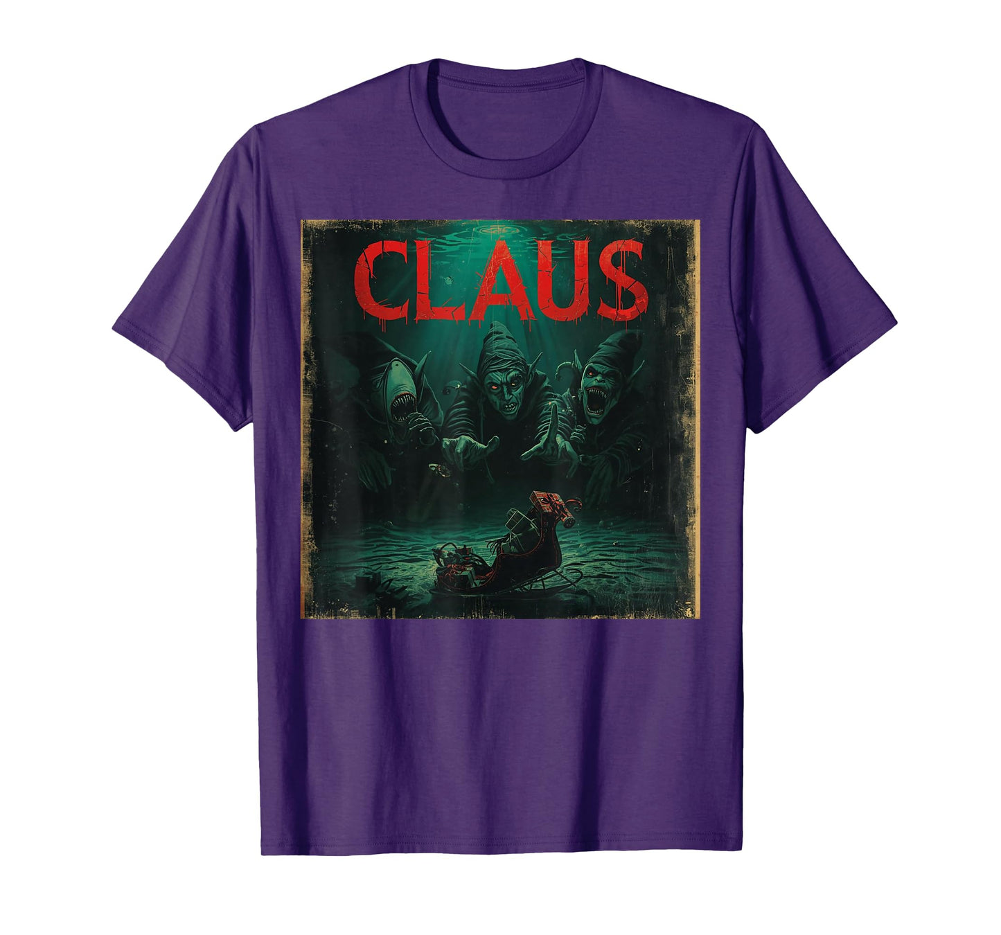 Creepy Claus Horror Christmas Dark Elf Top T-Shirt