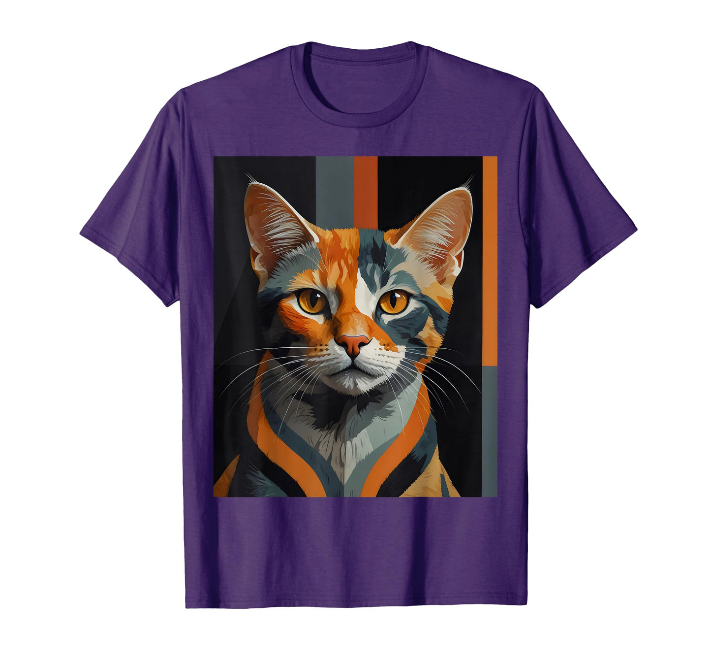 Geometric Feline Cat Abstract Cat Art For Cat Artwork Lovers T-Shirt