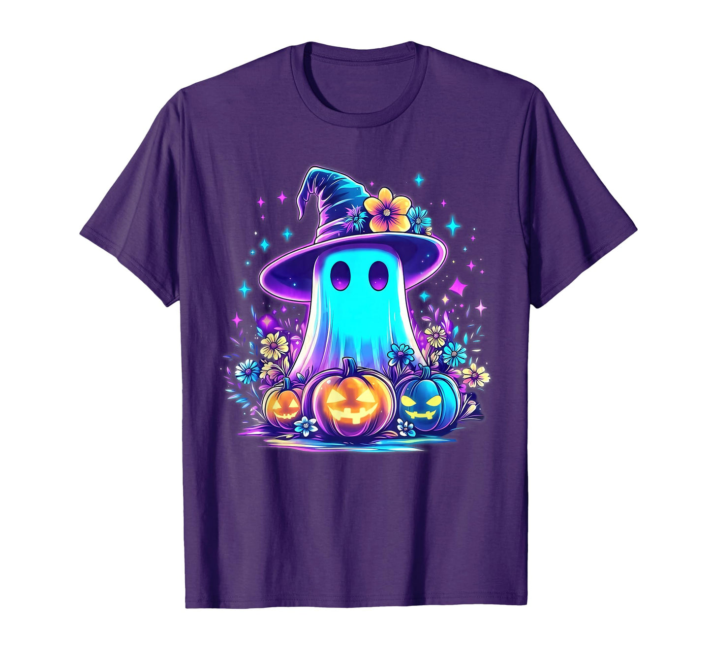 Pastel Galaxy Ghost Halloween Girl Kids Ghost Coquette Bow T-Shirt
