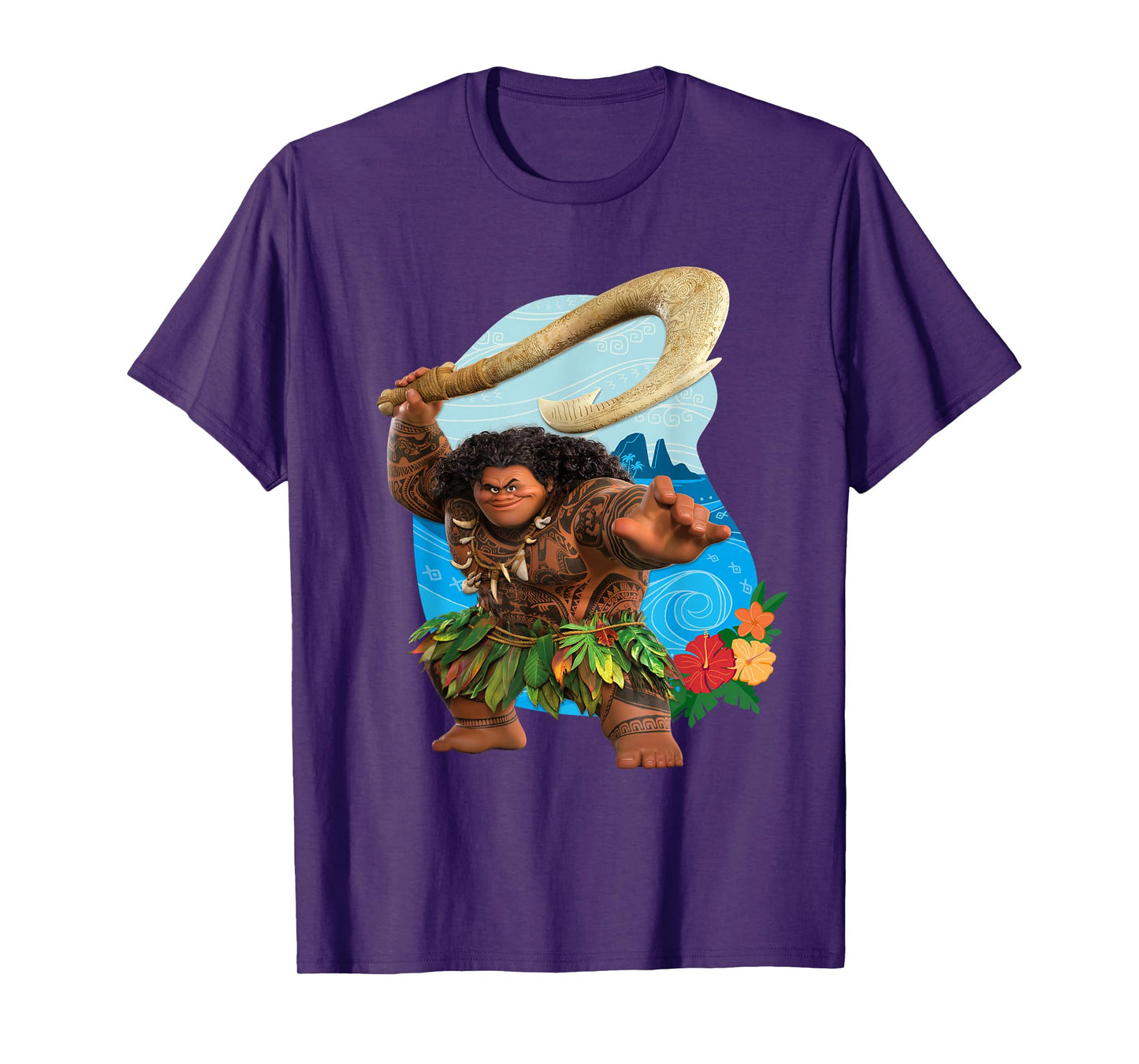 Disney Moana 2 Tropical Island Adventure Maui with Fish Hook T-Shirt