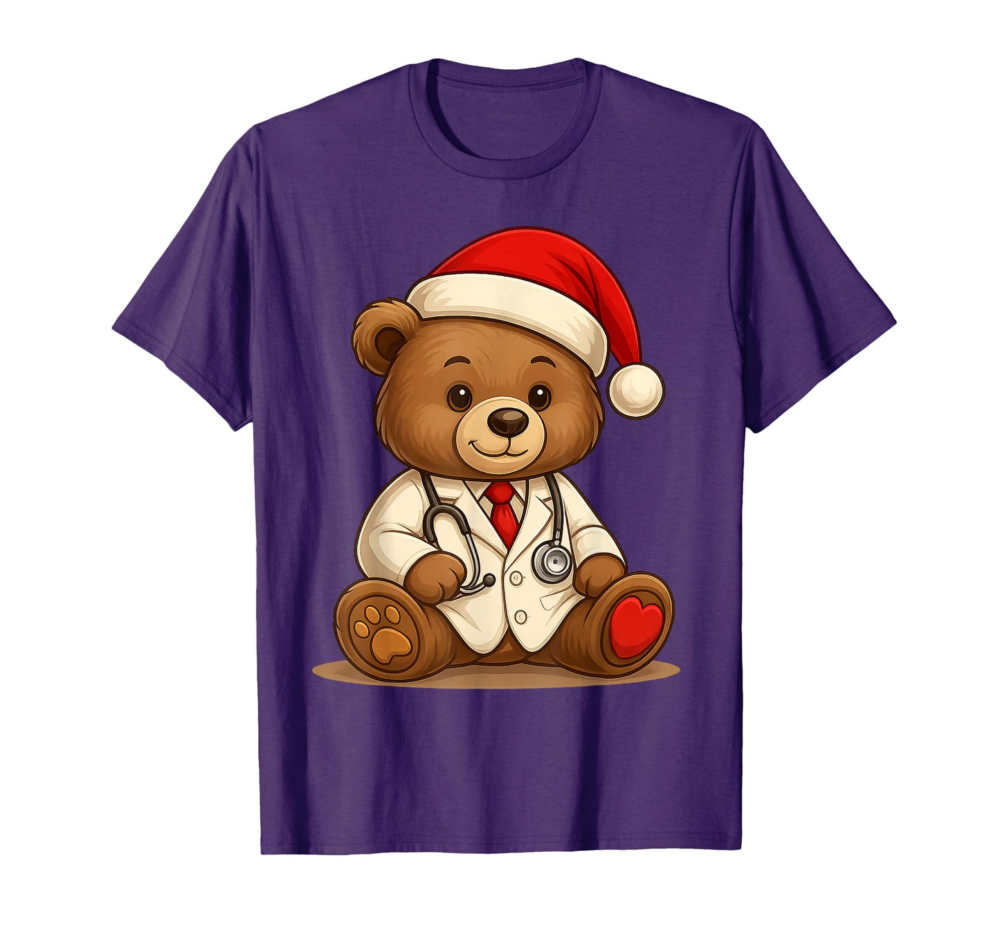 Funny Christmas Tee Women Men Gifts Nursing Xmas Bear Nurse T-Shirt