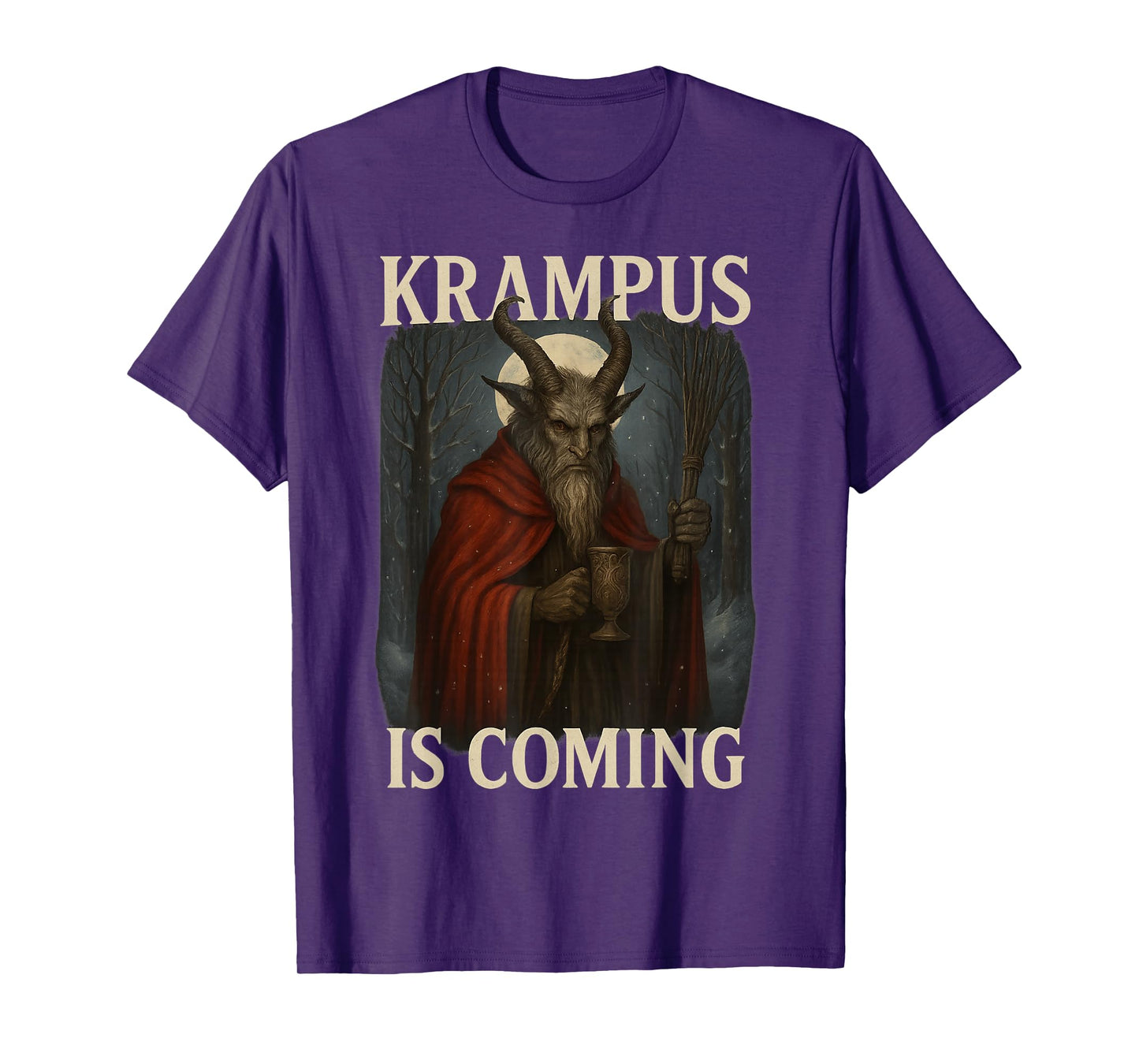 Krampus is Coming Dark Gothic Holiday Horror Xmas Costume T-Shirt