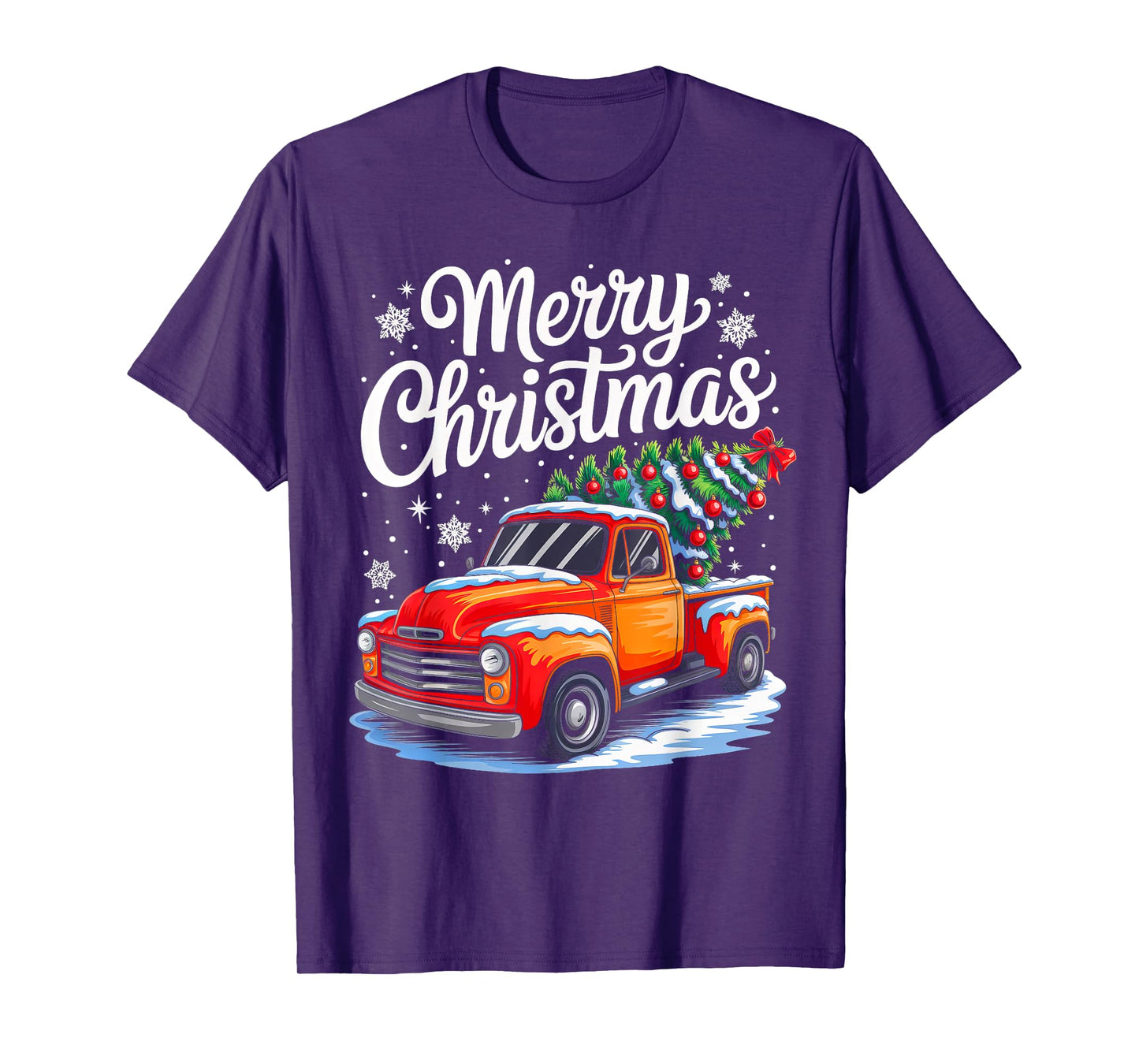 Merry Christmas Red Truck Family Matching Christmas Pajama T-Shirt