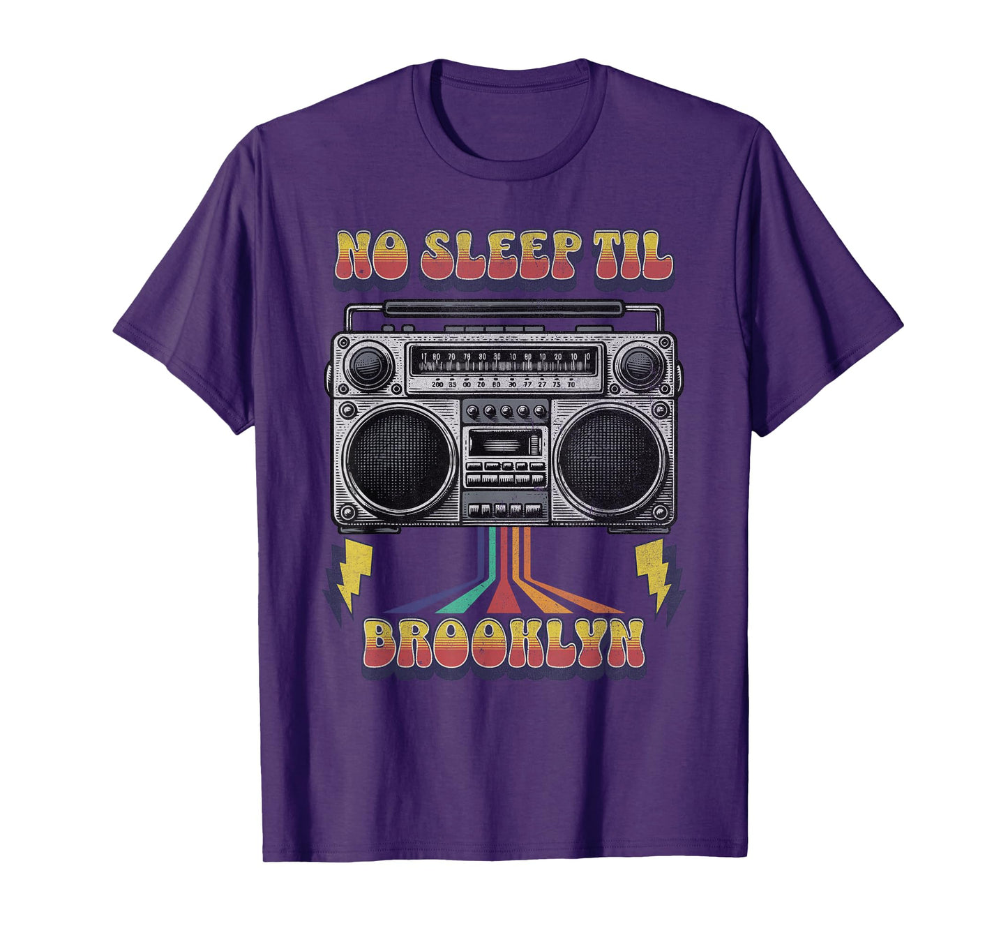Vintage No Sleep Til Brooklyn Retro Style Stereo Radio T-Shirt