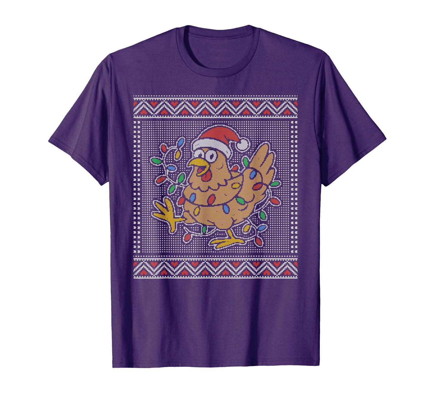 Ugly Chicken Christmas Sweater, Chicken Christmas Lights T-Shirt