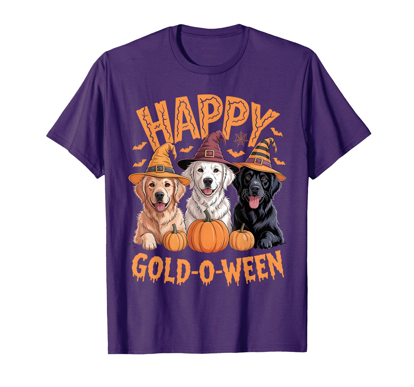 Happy Gold-O-Ween Funny Golden Dog Halloween Pumpkin Outfit T-Shirt
