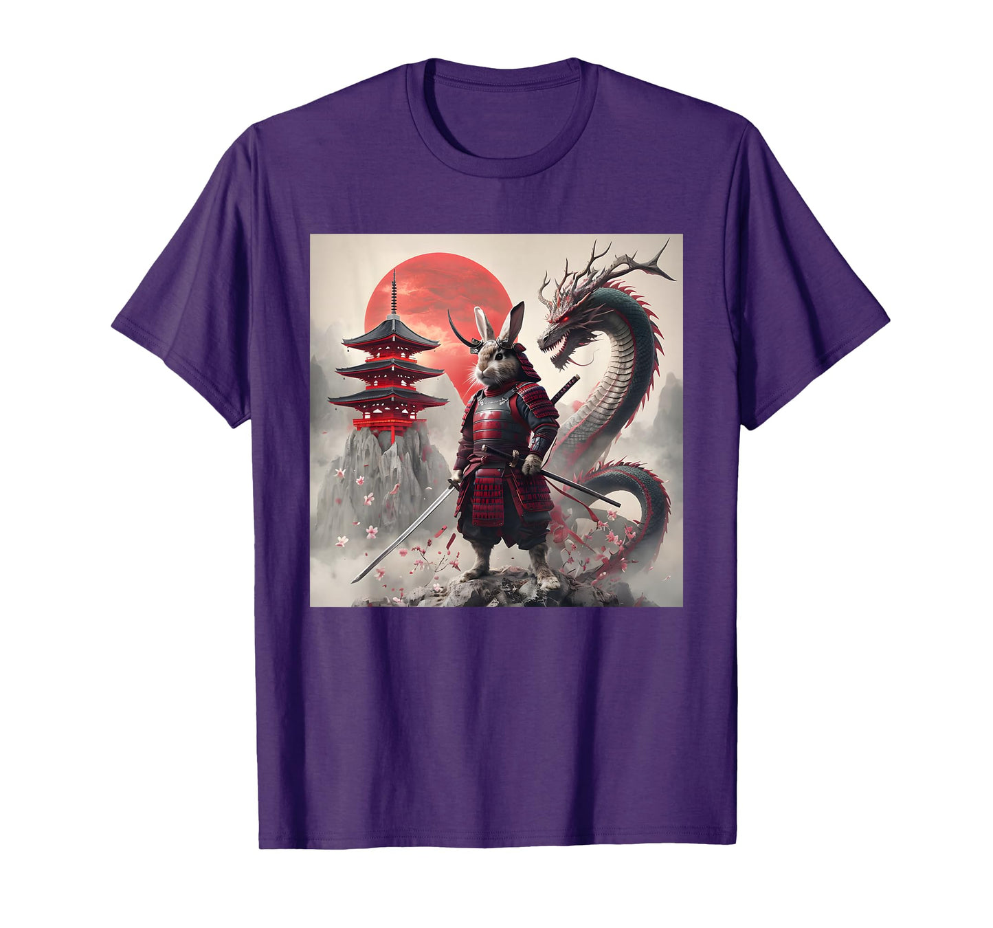 Samurai Bunny Rabbit Graphic Warrior Japanese Rabbit Ninja T-Shirt