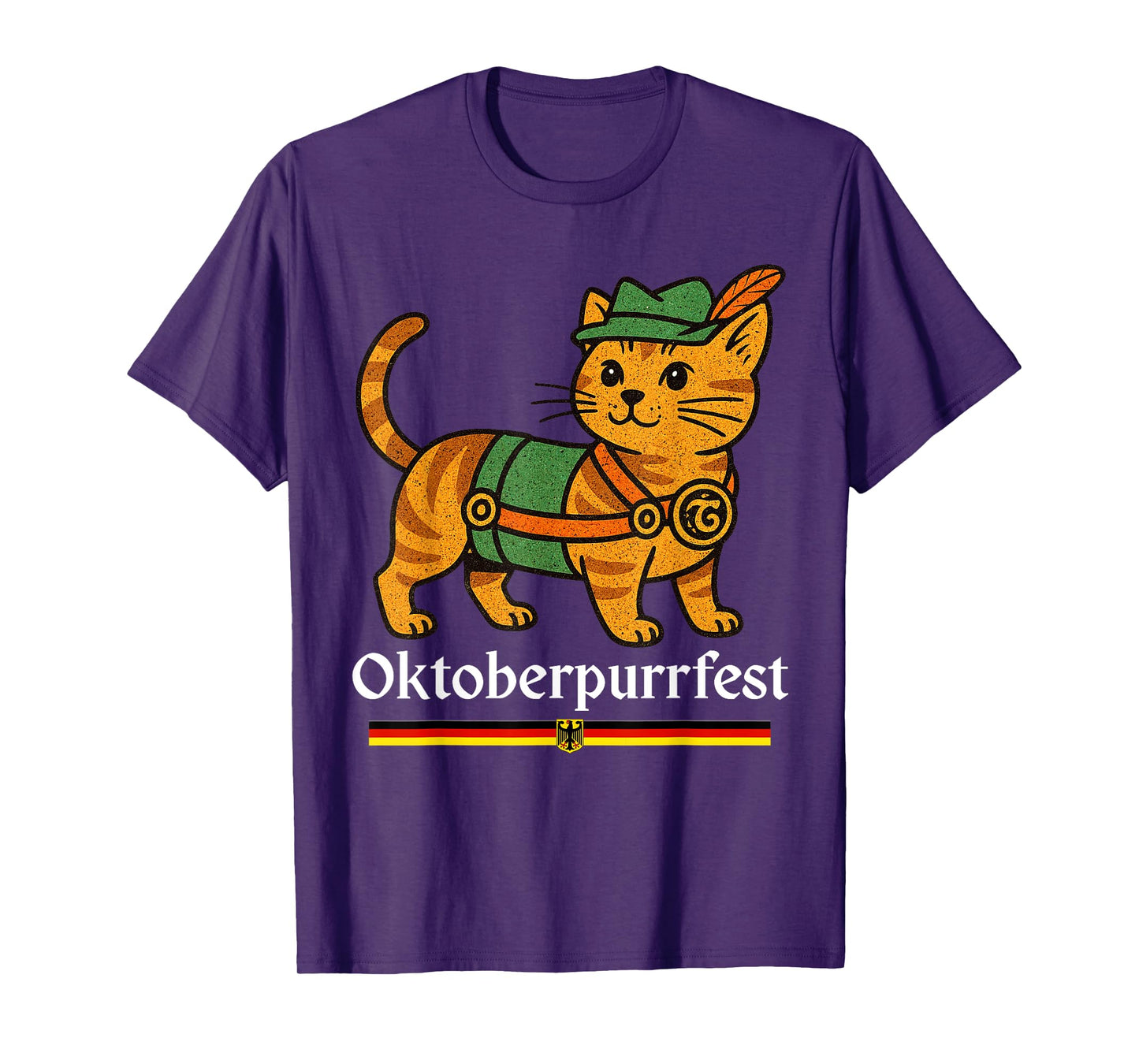 Octoberpurrfest Lederhosen Cat Bavarian Funny Oktoberfest T-Shirt